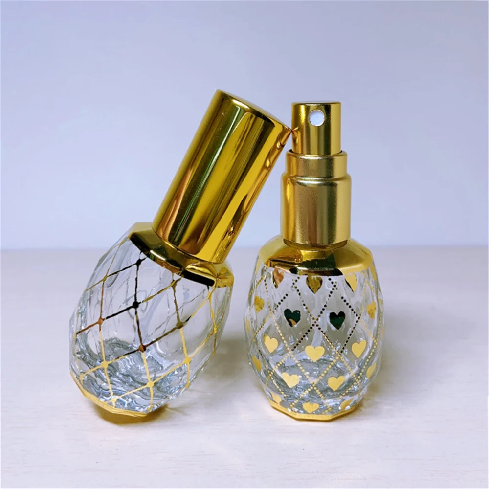 

15ml Essential Oil Roller Bottle Electroplated Carve Glass Luxury Empty Bottle Crown Shape Perfume Bottling Portable Travel Use