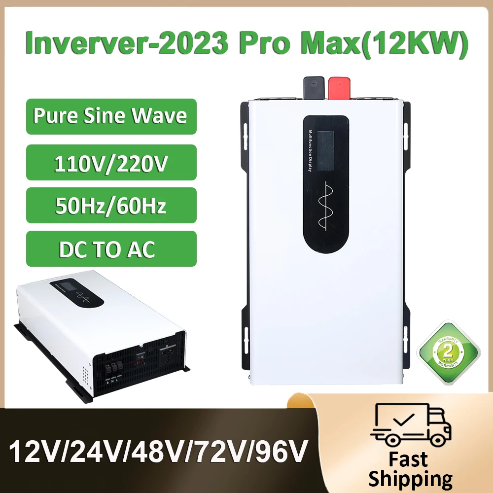 

Pure Sine Wave Power Inverter Portable Power Bank Converter Solar Car Inverter 12000W 10000W 12V/24V/36V/48V/60V/72V DC to AC