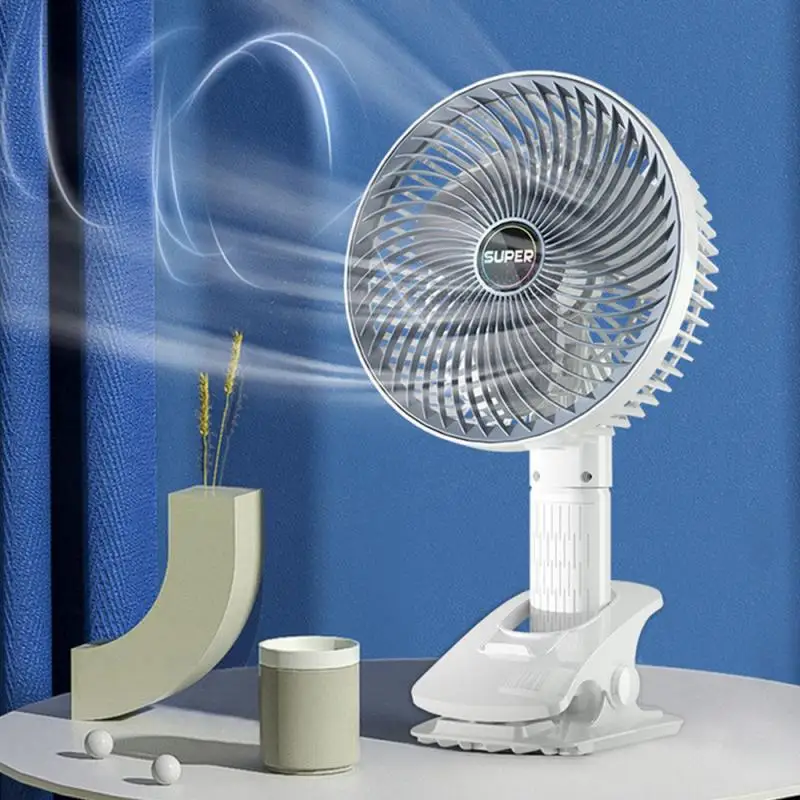 

Strong Wind Force Clamp Fan Desktop Office Cooling Fan Long Service Life Light Tone Operation Butterfly Biomimetic 3 Leaves
