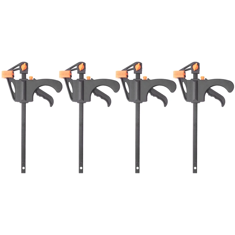 

Spot Goods Plastic F Clamps Set 4-Piece, 100Mm 4 Inch Bar F Clamps Clip Grip Quick Ratchet Release Woodworking DIY Hand Tool Kit