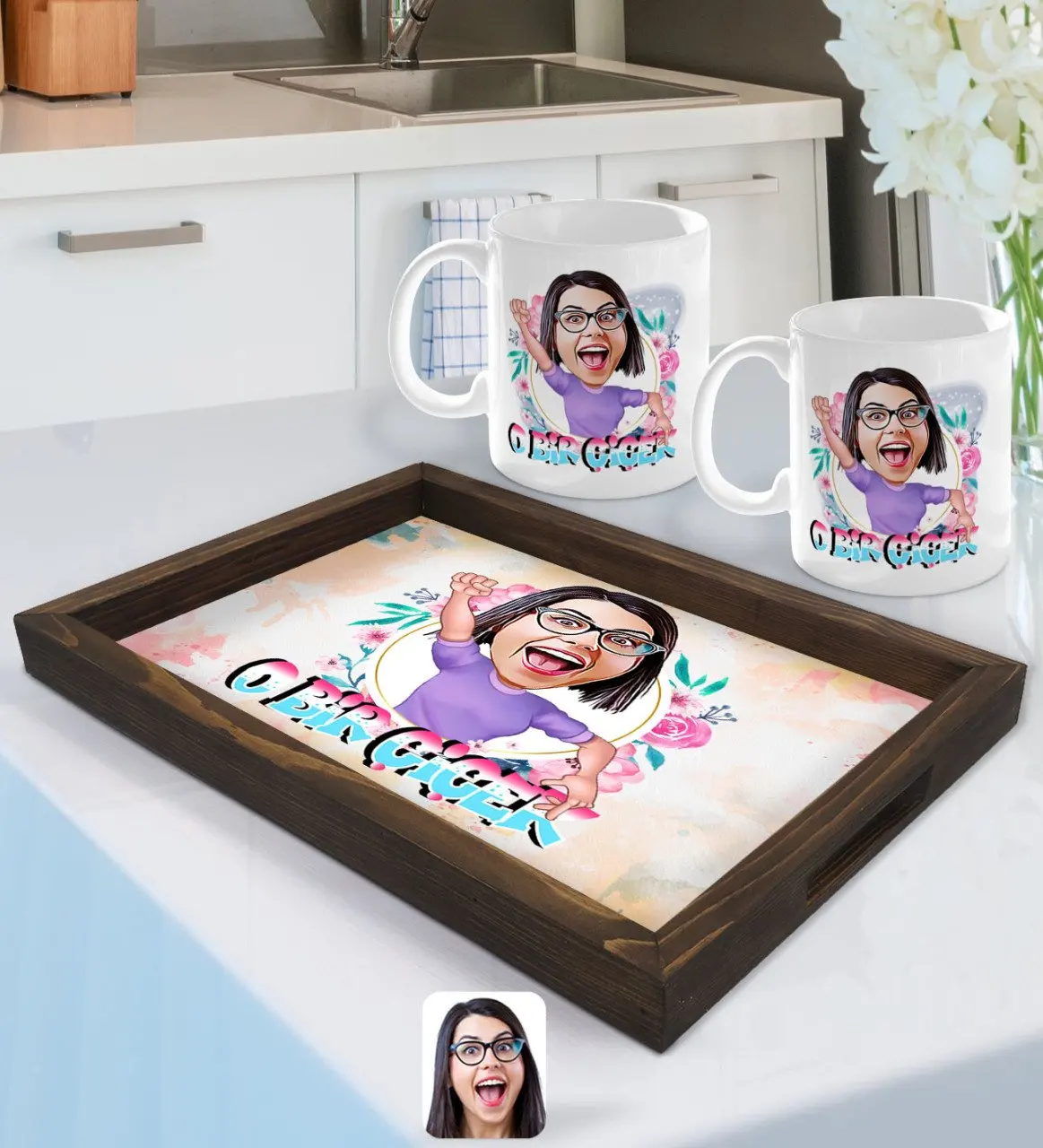 

Изготавливаемая на заказ Цветочная карикатура для детской кружки и кружки для двух групп