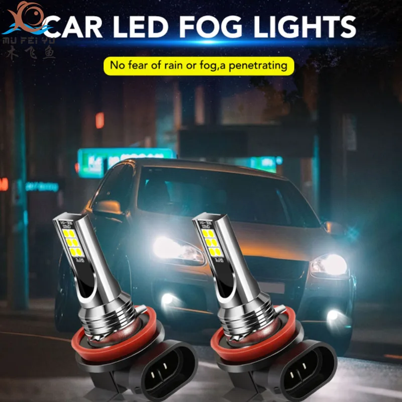 

2x H8 H11 Светодиодный ные лампы Автомобильные противотуманные фары Дневные хосветильник для ford focus kuga fiesta mondeo Tuga Ecosport mazda 2 mazda 3 mazda 6