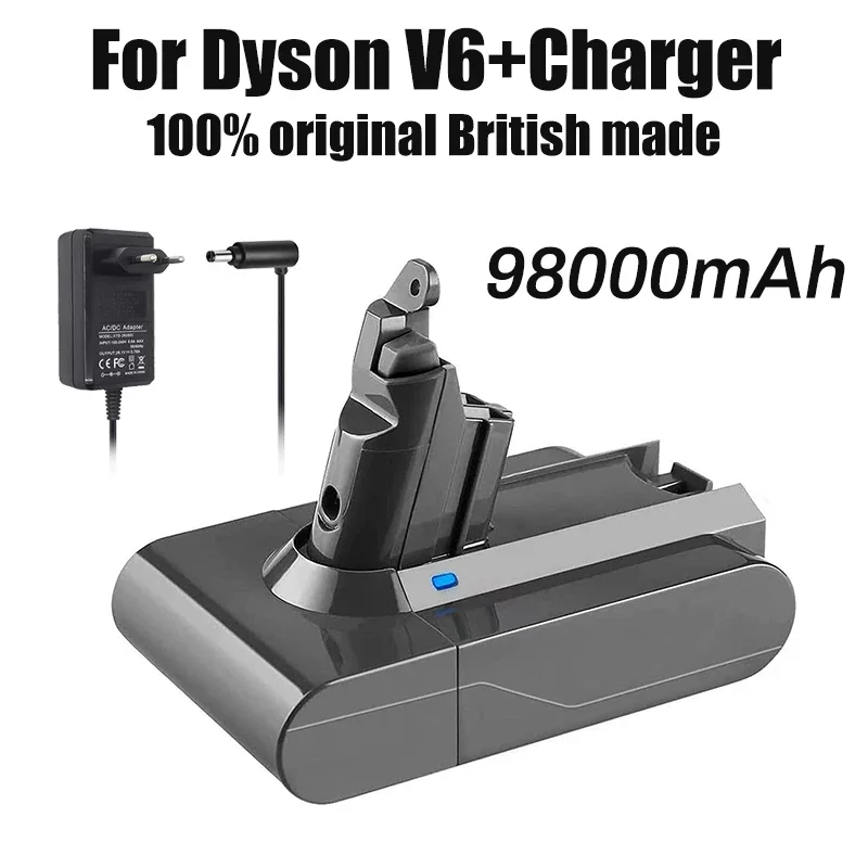 

2023 98000mAh 21.6V 98.0Ah Li-ion Battery for Dyson V6 DC58 DC59 DC61 DC62 DC74 SV09 SV07 SV03 965874-02 Vacuum Cleaner Battery