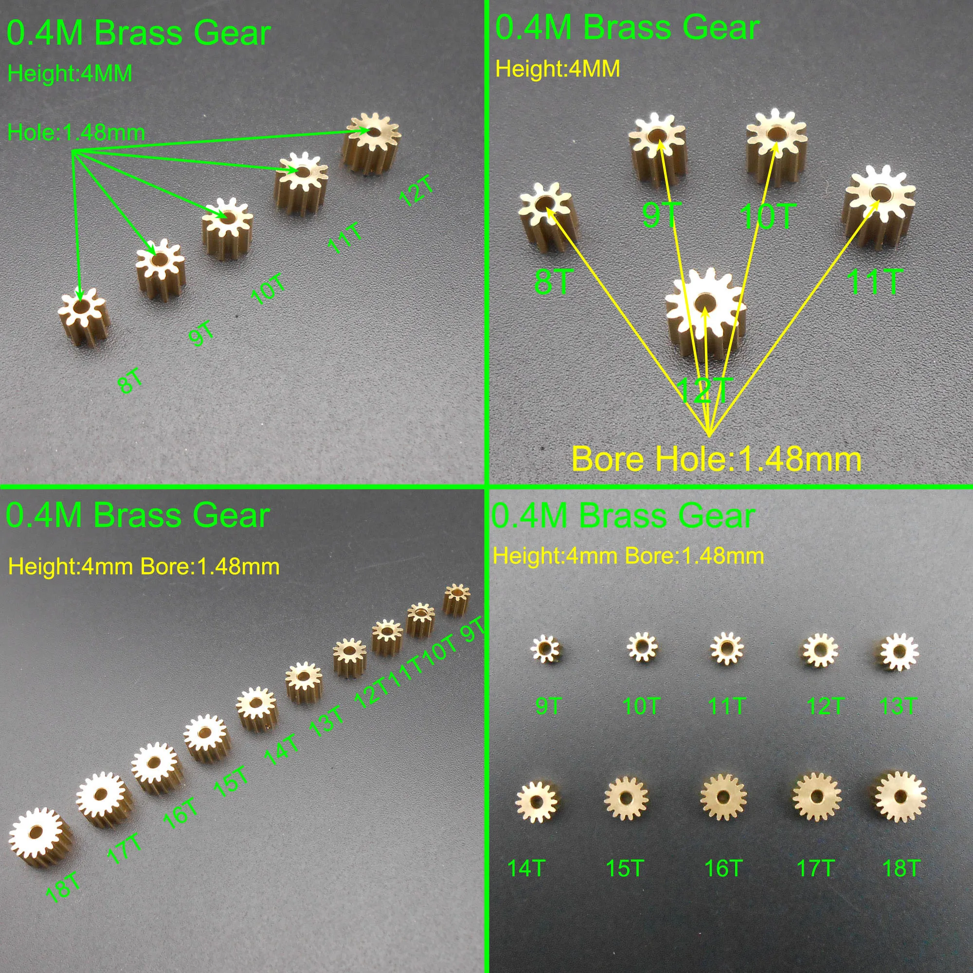 

10 шт. Латунные шестерни 0,4 модуля