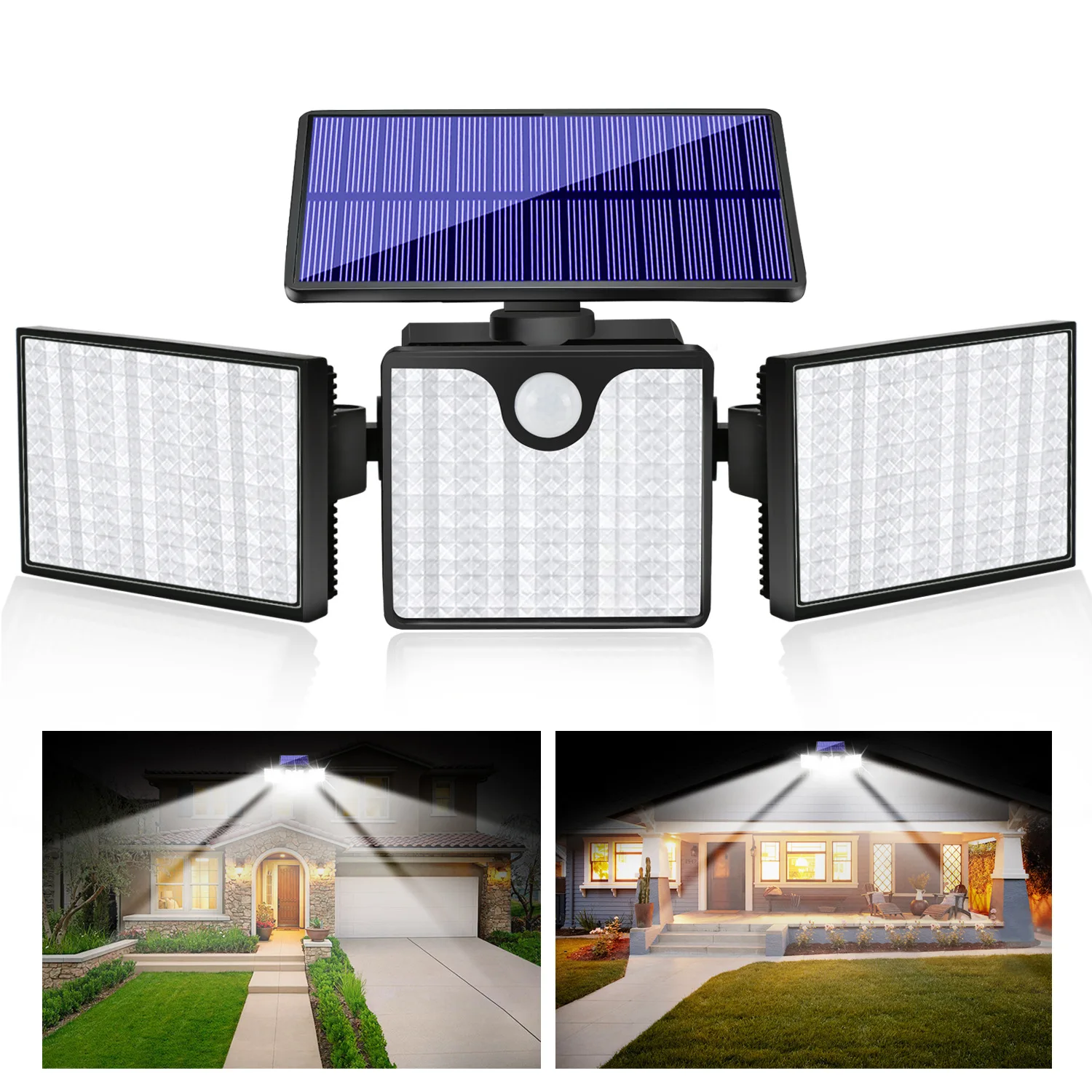 

4 Head 181 LED Motion Sensor Light Solar Lights IP65 Lamp For Outdoor Wall Garden Yard Waterproof Rotable Stick With Four Modes