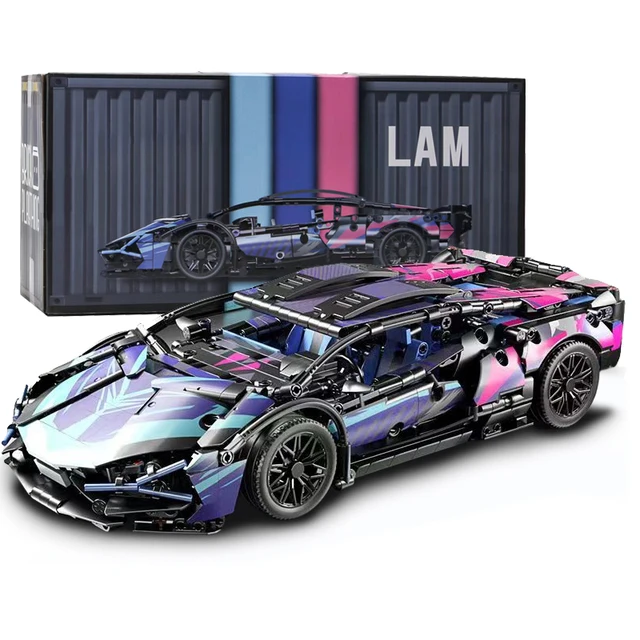 

Black Purple Lamborghinised Sian Sport Car Building Blocks Assemble Racing Vehicle Bricks Toys Birthday Gift For Kid Boy 1314PCS