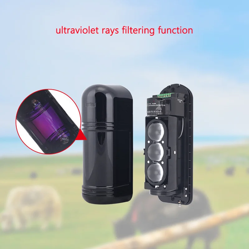 Outdoor Three Beam Infrared Radiation Detector IP55 Waterproof Household Monitor Human Body Intrusion Anti-theft Alarm System enlarge