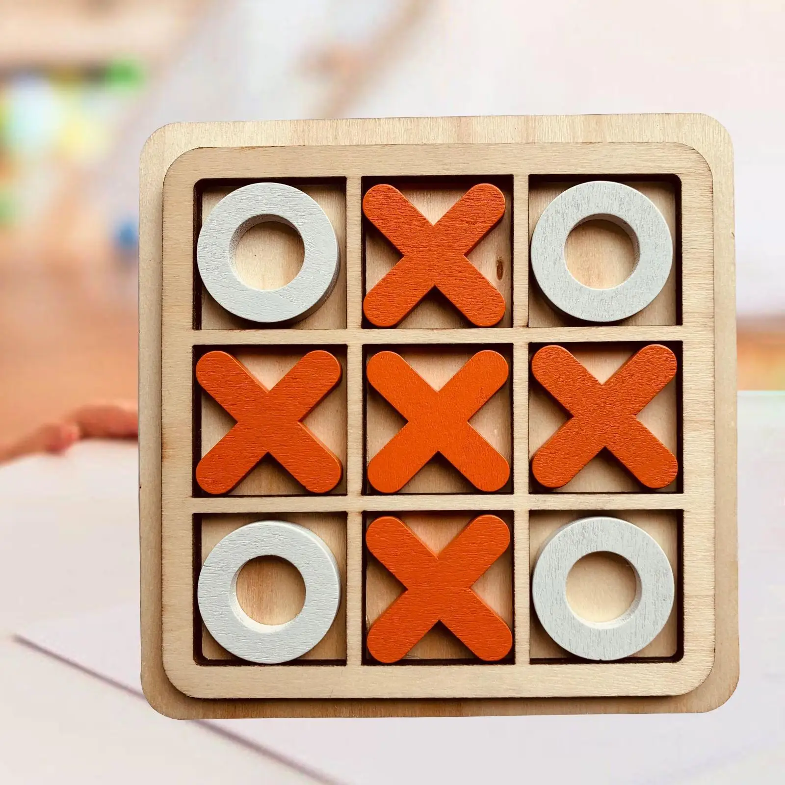 

Classical Wooden Board Tic TAC Toe Game Parent Child Xoxo Chess XO Table Toy Family Children Puzzle Game for Adult Children Kids