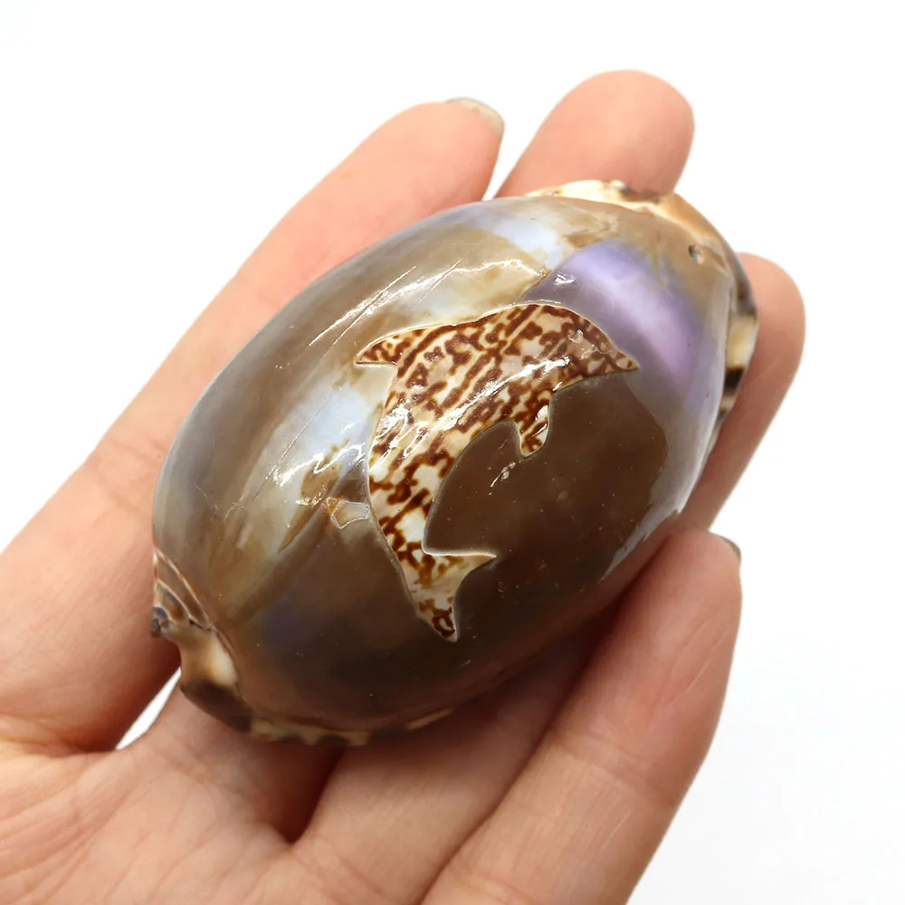 

1pcs 35x55-40x60mm Natural Hand-carved Pendant Large Size Purple Color Conch Shaped DIY for Making Necklace Earrings Jewelry