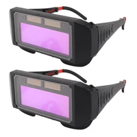 2x automatic photoelectric welding glasses solar powered auto darkening welding mask helmet eye goggle welding glass