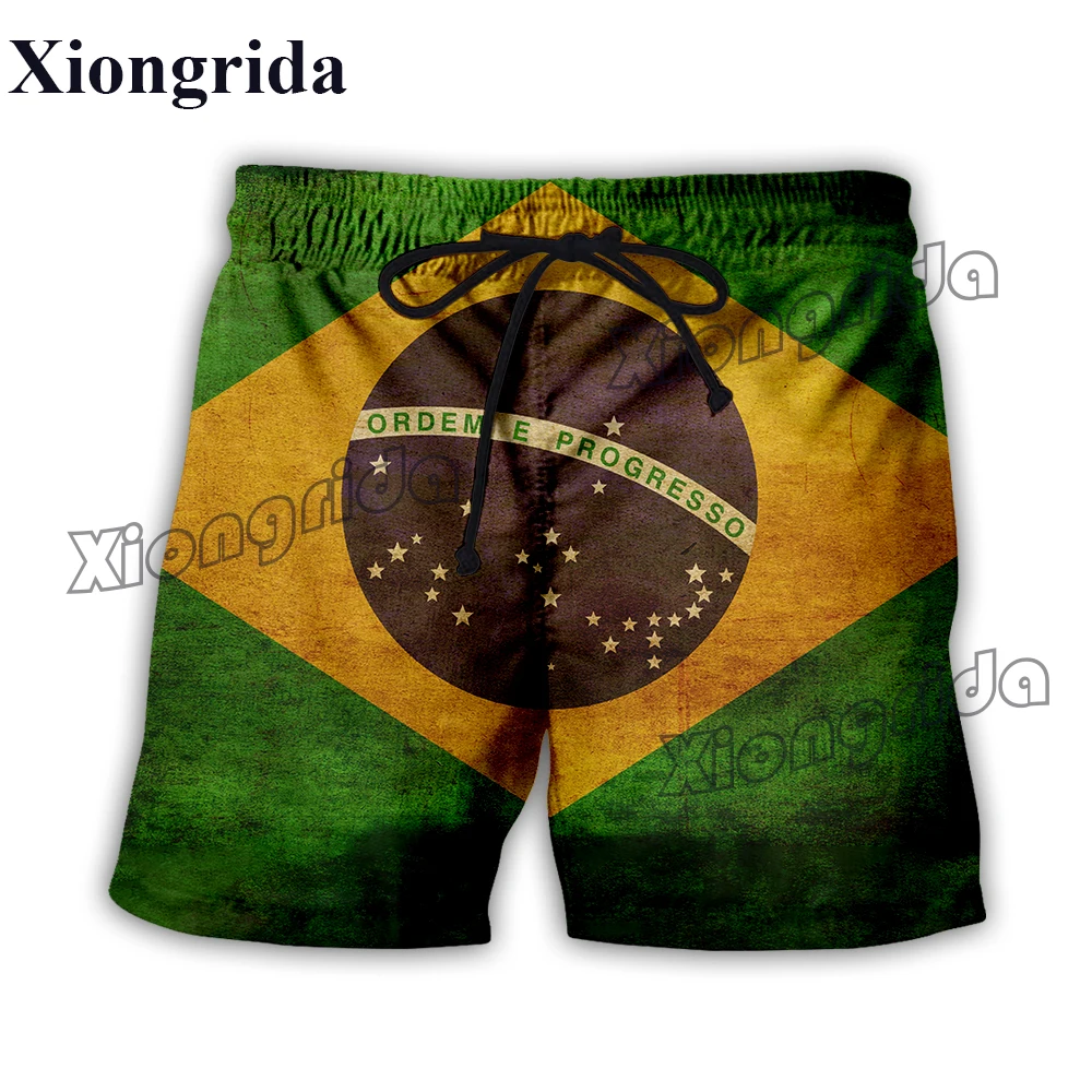

Summer Brazil Flag Shorts Men Casual Brazilian Style 3D Printed Trunks Fashion Harajuku Beach Shorts Short Pants Streetwear