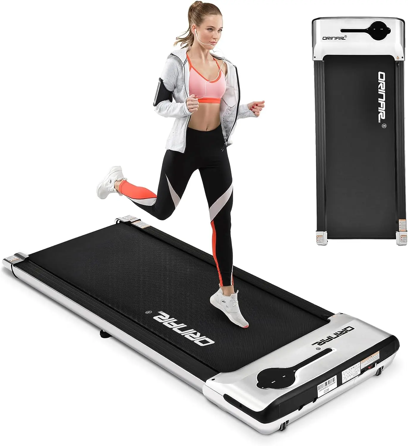 

Desk Treadmill, Walking Pad with Remote Control, 2.5 HP Portable Walking Jogging Running Machine for Home Office, LED Display, S
