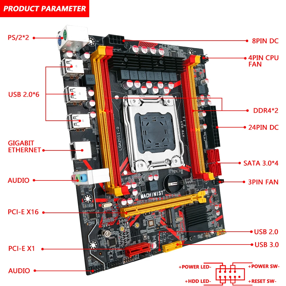 MACHINIST X79 набор материнской платы с набором Xeon E5 2689 CPU Процессор LGA 2011 DDR3 16 Гб (4*4 Гб) ECC