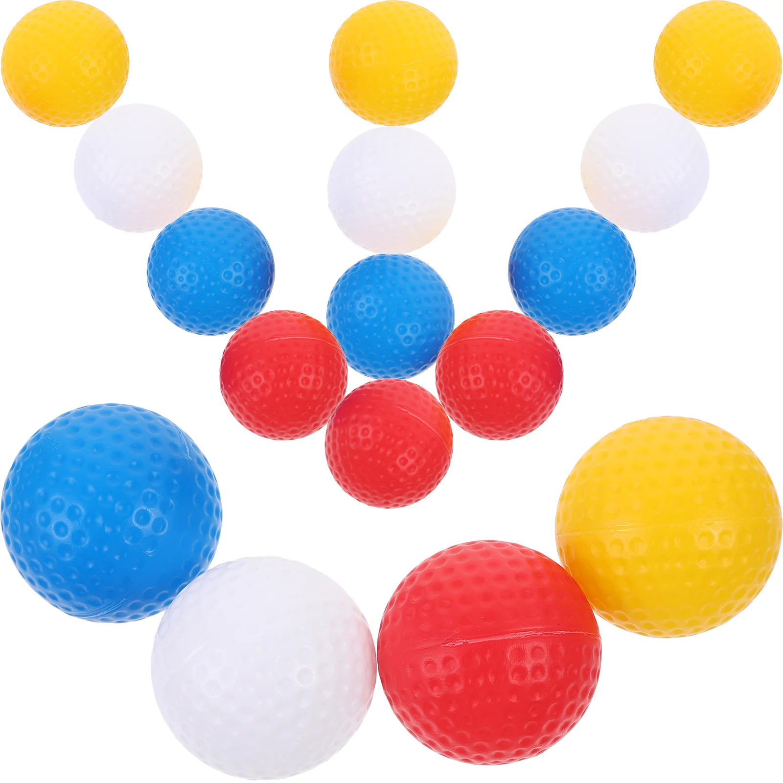 

16 Pcs Practice Ball Colored Golf Balls Plastic Training Sports Small Golfing Pp Reusable Child