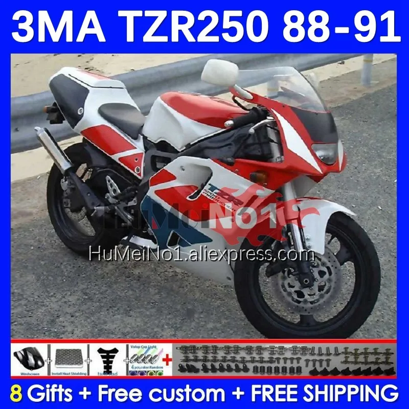 

Kit For YAMAHA TZR-250 3MA TZR250 YPVS RS TZR 250 88 89 90 91 144No.40 TZR250R red white TZR250RR 1988 1989 1990 1991 Fairing