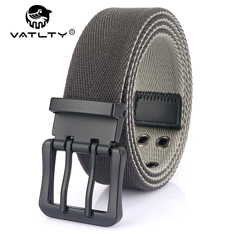 Vintage Reversible Belt For Men Double Needle Alloy Buckle Soft Tough Canvas Belt 38mm Adjustable Work Girdle Male Accessories