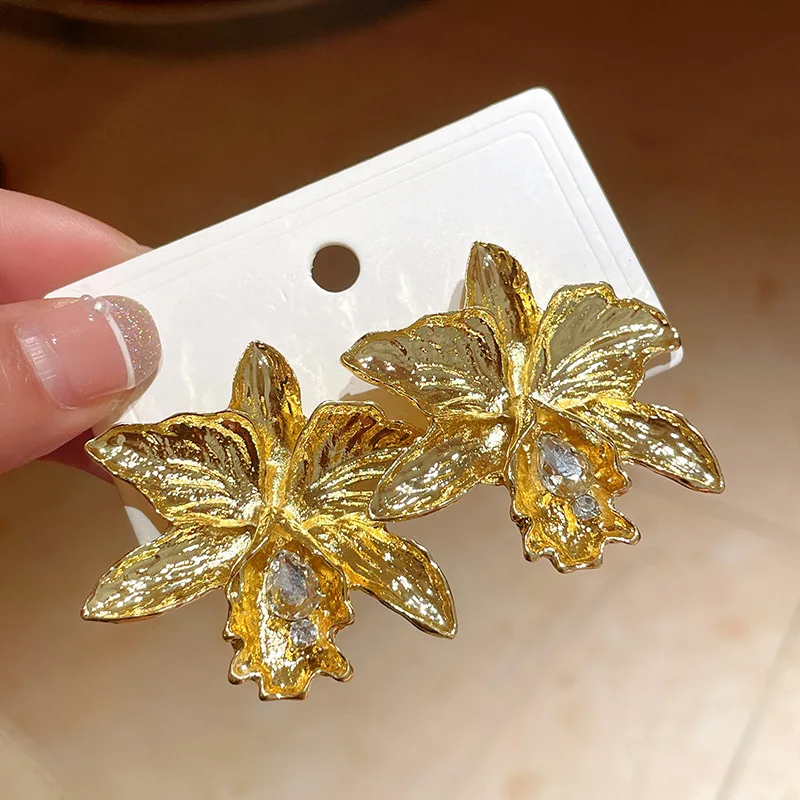 Серьги Draweye для женщин цветы золотого и серебряного цвета Милые простые