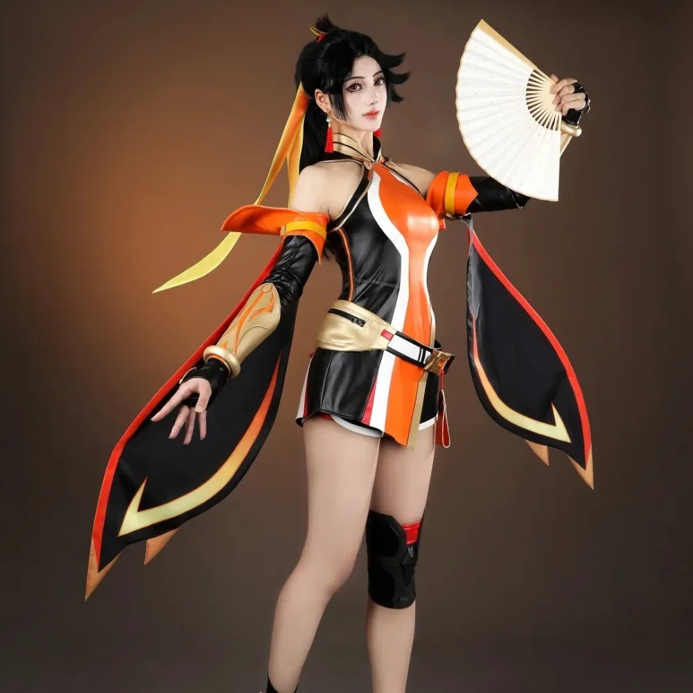 Фото Костюм для косплея Overwatch Anran Ye (оригинальный скин), полный комплект с аксессуарами и реквизитом, для взрослых женщин, на Хэллоуин, Комик-Кон, карнавал №3