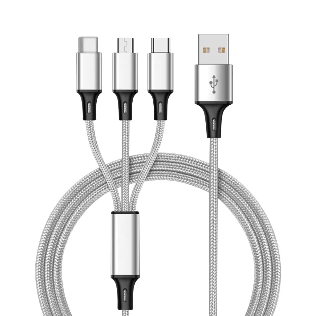Fast Charging Cable 3 in 1 USB A C To Type c Micro USB Lightning Wire for charging For realme gt neo 2 iphone 11 redmi note