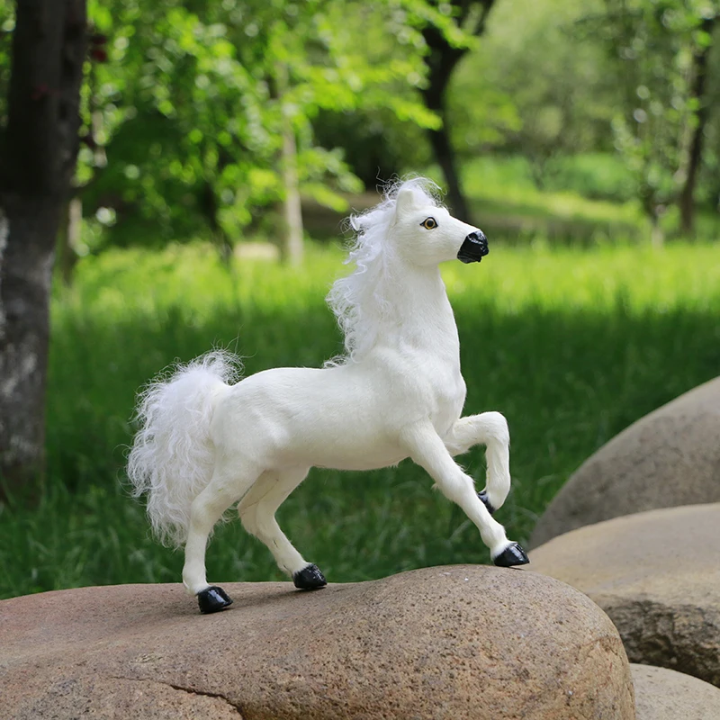 

Simulation Horse Model Plastic & Furs White Horse Handicraft,Decoration Toy Home Decoration Gift P1527