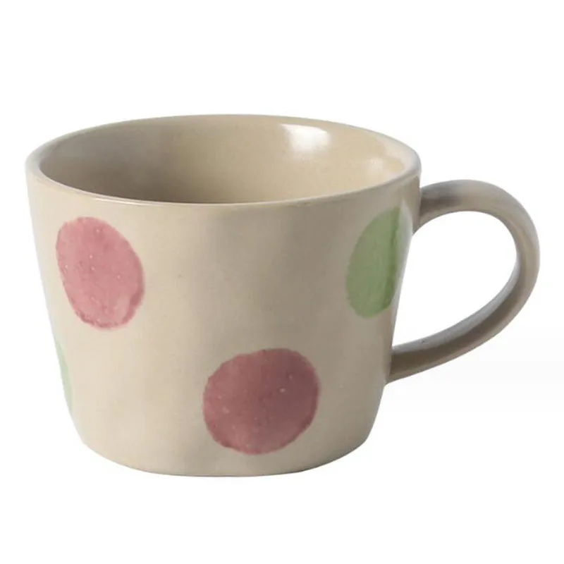 

Simplicity Style Handpainted Round Circle Pattern Coffee Mug Milk Mug Office Handgrip Water Cup Kitchen Drinkware 360ml