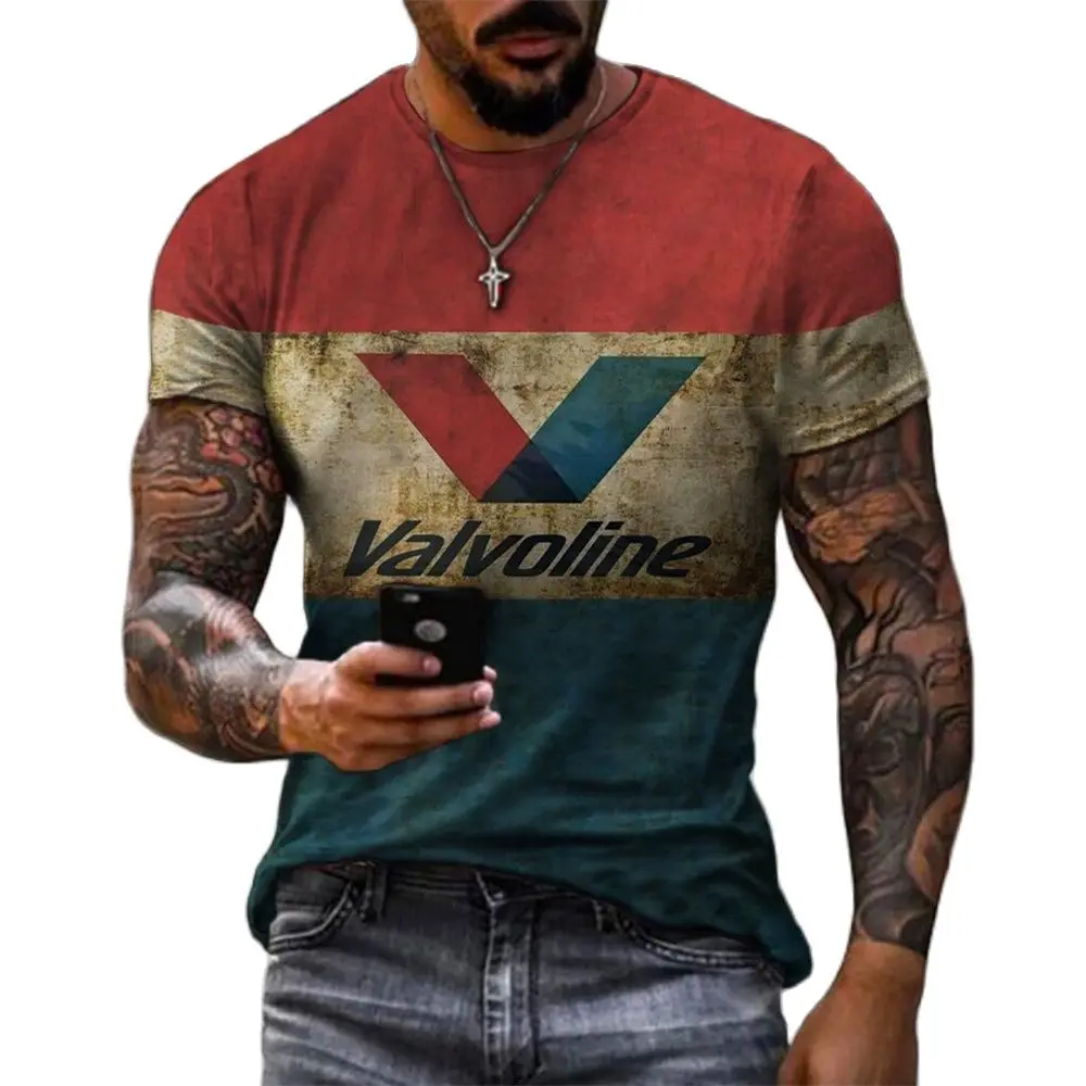 

Retro Style Men's Summer T-shirts 3D Printing Short-Sleeved Large Size Fashion Stitching Pattern Oversized T-Shirt For Men Tops