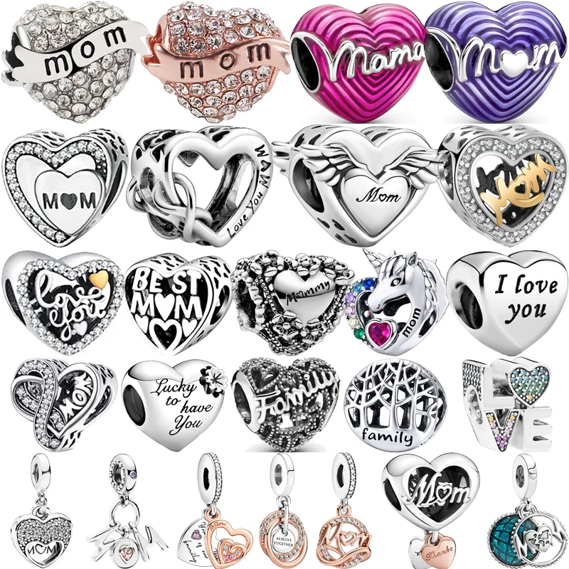Браслет Pandora с шармами «Я люблю тебя, мама»