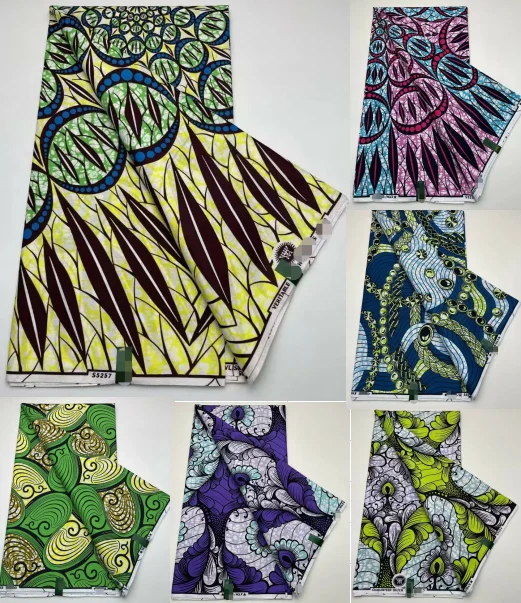 

African Original Wax 100% Cotton Fabrics African Wax Print Fabric 2022 Latest Wax Fabric 6yards African cotton ankara material