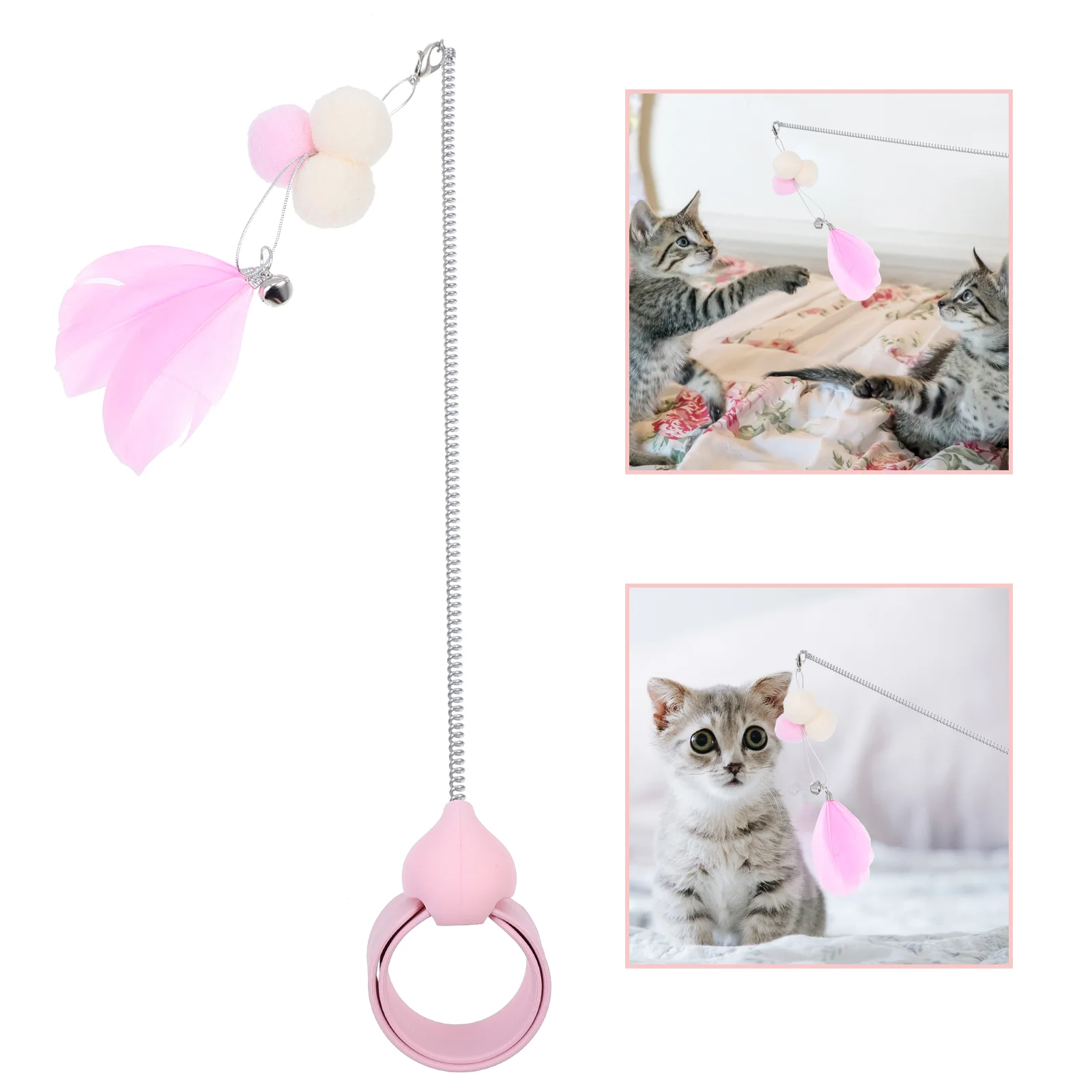 

Cat Toy Teaser Wand Interactive Kitten Toys Stick Indoor Teasing Cats Funny Rod Bell Supplies Design Chaser Cat accessories