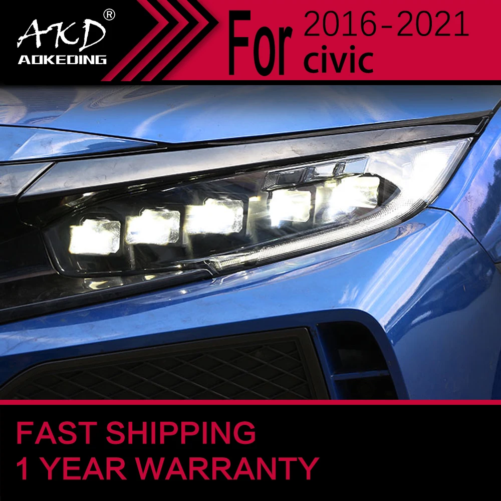 

Car Lights for Honda CIVIC LED Headlight 2016-2021 Civic Head Lamp Drl Projector Lens Automotive Accessories