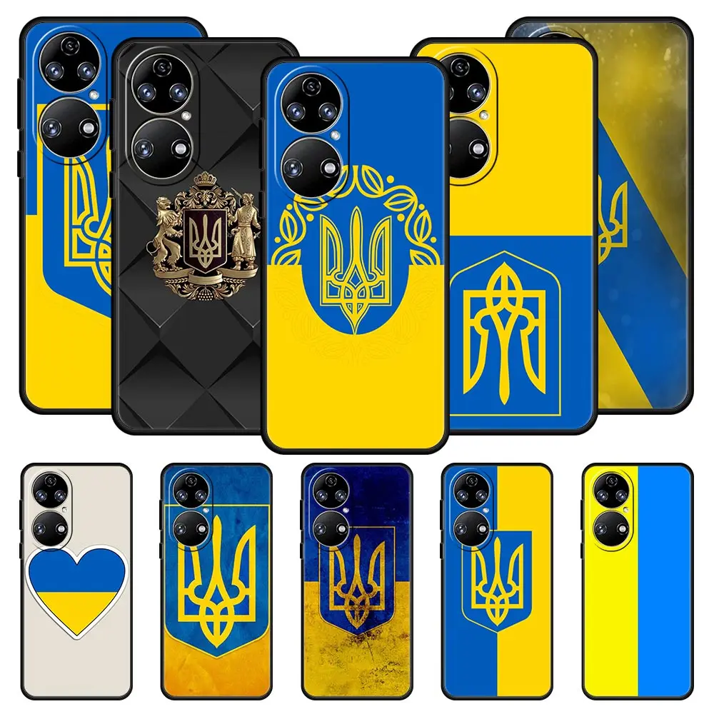 

Чехол для телефона с украинским флагом для Huawei P50 P30 Pro P20 P40 Lite E P Smart Z 2021 Y6 Y7 Y9 2019 Y6p Y9s Y7a, силиконовый чехол