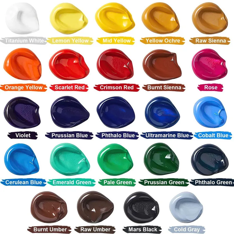 Профессиональный набор акриловых красок 12/24 цвета 12 мл/тюбик краска для ткани