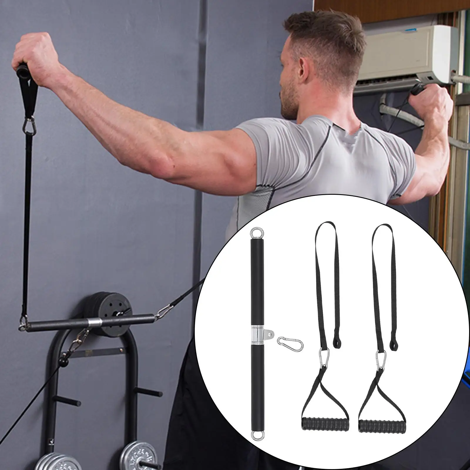 

Tricep Rope Straight Bar Fitness Accessories Grips for Strength Training Rowing Machine