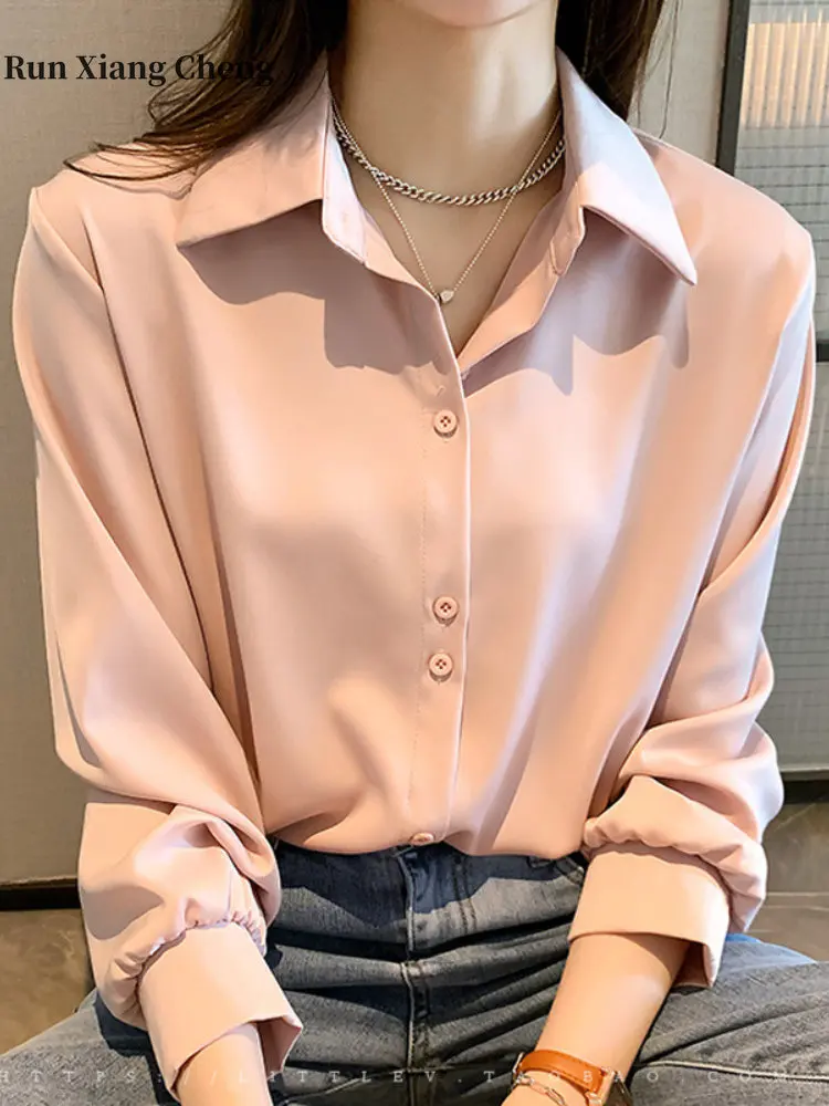Women's Clothes Shirt Spring/Summer 2022 New in Free Shipping Chiffon Solid Colour Top High Street Casual Style Simple Fit Shirt
