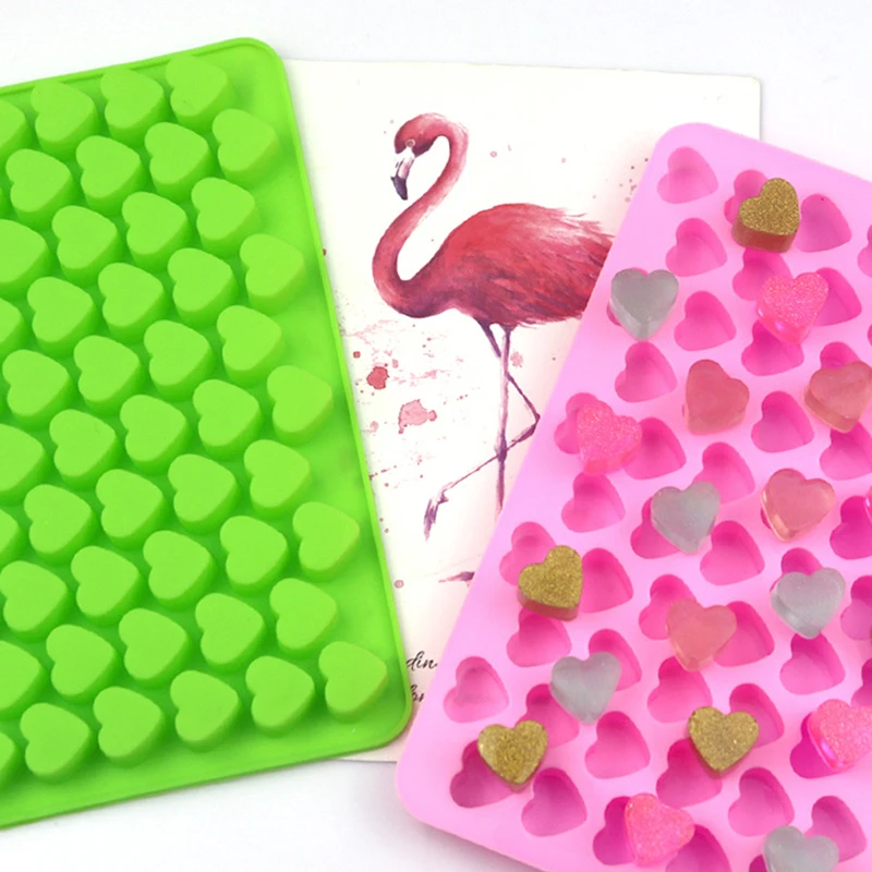 

New 3D Mousse Bakeware Soap Form Pastry Tools Cake Diamond Fudge Silicone Chocolates Mould 55 Holes Love Heart Shaped Decorating