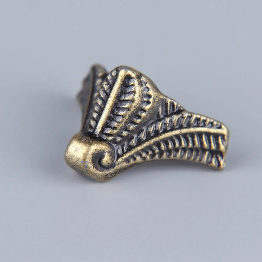 4 шт. Античная защита для углов бронзовая коробка ювелирных изделий деревянная