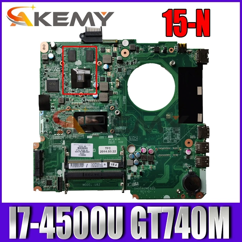 

Материнская плата для ноутбука HP 15-N с процессором I7-4500u GT740M 2 Гб GPU 737986-501 737986-001 DA0U82MB6D0 100% протестирована Быстрая доставка