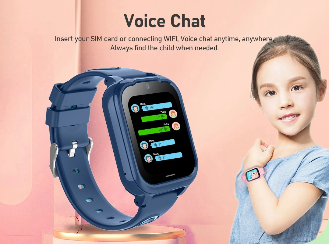 Wonlex Smart Phone Watch Children 4G Video Call SOS School Location GPS Tracker KT28 Kids Music Player Sound Record Fun Watch images - 6