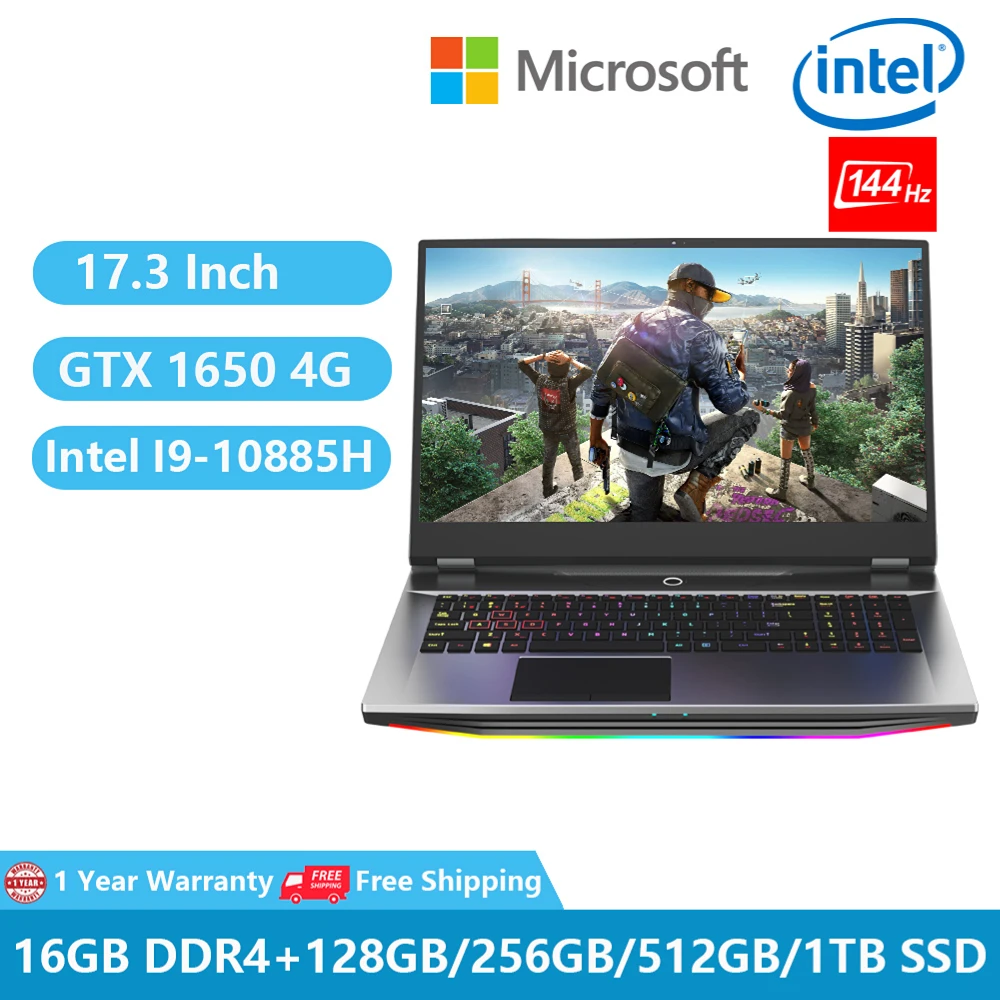 Gaming Laptop Computer Graphics Card GTX1650 Metal Mobile Notebook Win11 17.3