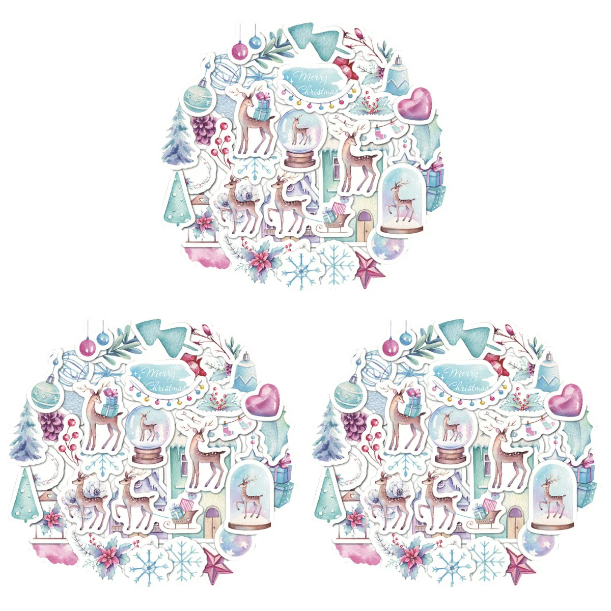 

Stickers Christmas Sticker Decals Washi Planner Scrapbook Chirstmasvinylmaking Merry Paper Snowflake Gift Labels Santa