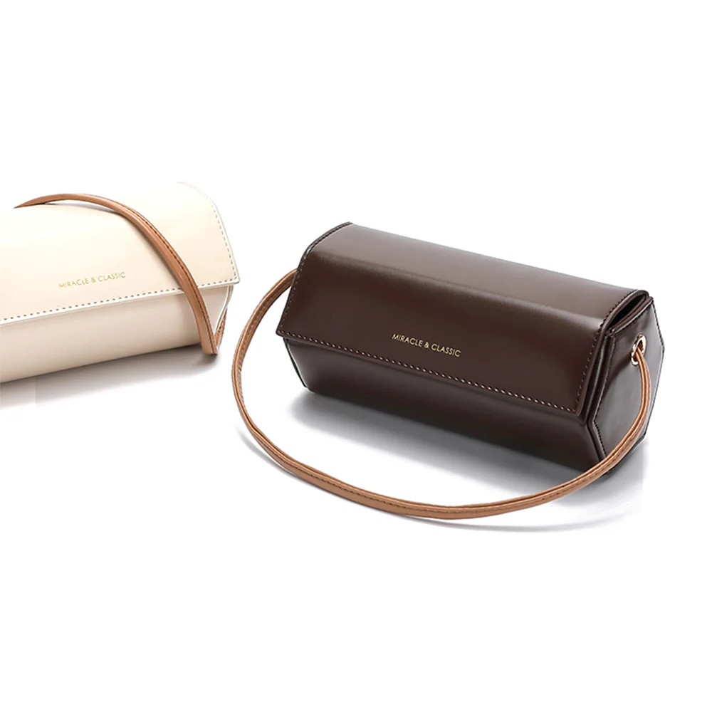 

Women Niche Design Bag Ins Cylinder Handbag 2022 Spring New Fashion Trend Package Shoulder White Messenger Bag Chocolate PM47