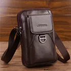 Мужская поясная сумка через плечо из натуральной кожи