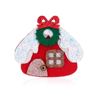 tulx handmade felt christmas house shape brooches for women kids lovely xmas style corsage jewelry accessories