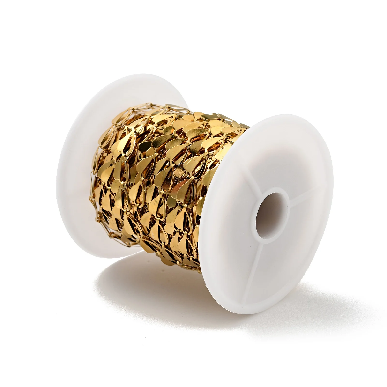 

Цепочки из нержавеющей стали с сердечками для изготовления ювелирных изделий, аксессуары для браслетов и ожерелий, цвет золото, 10 м