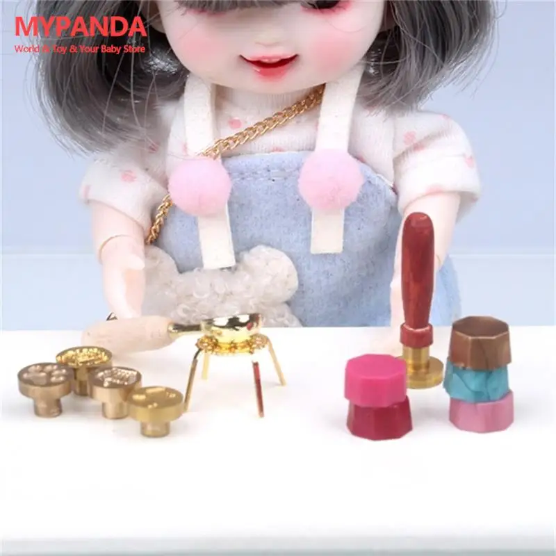 

1 Набор 1:12 миниатюрный восковой инструмент для кукольного домика Лаковая Ложка Ручка восковые гранулы w/коробка Модель Детская ролевая игрушка