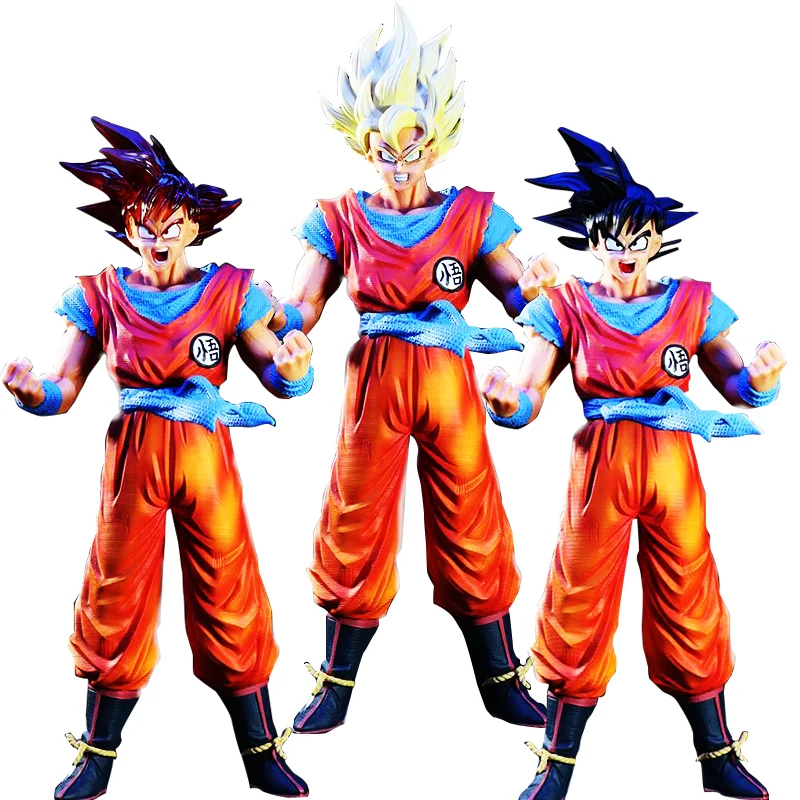 

Экшн-фигурка Dragon Ball Son Goku Super Saiyan с тремя головами, Аниме фигурки, Коллекционная модель, кукла, игрушка, настольное украшение, поклонники, подарок