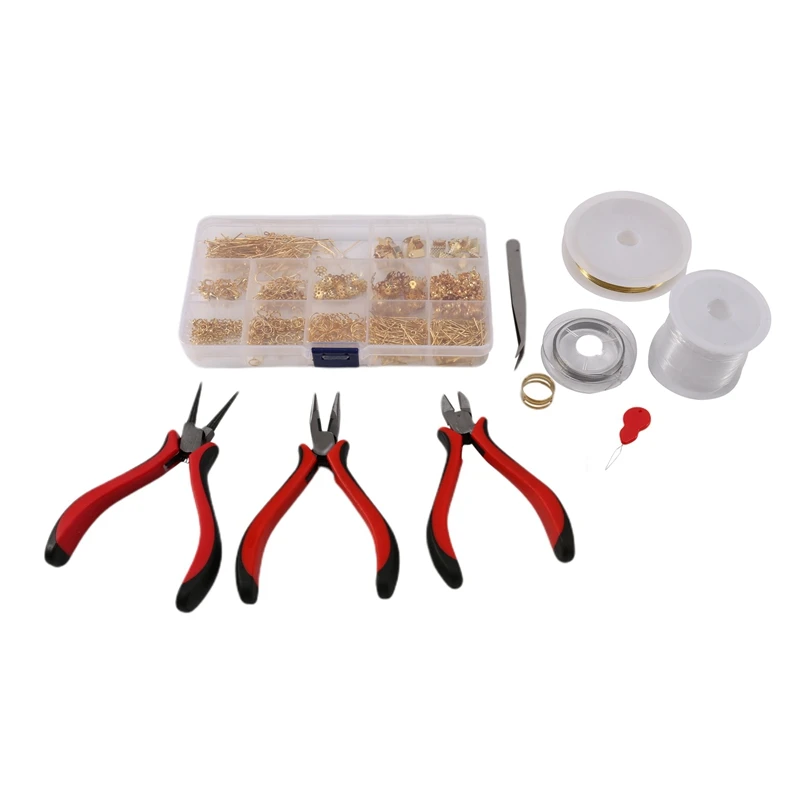 

Jewelry Making Starter Kit Repair Tool Set DIY Crafts Wire Pliers Accessories