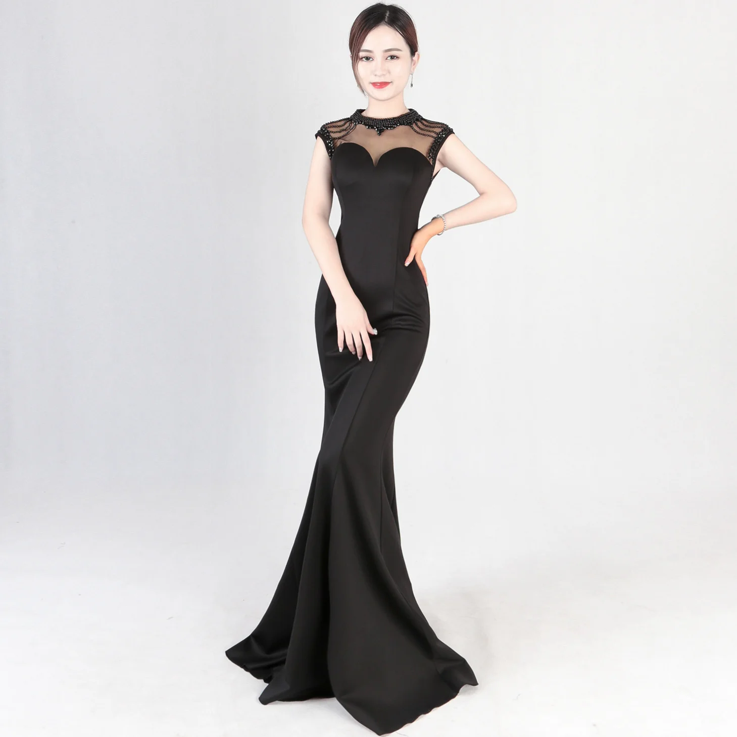 

Company Annual Show Evening Dress Fashion Fishtail Banquet Slim Fit Host Dress Long