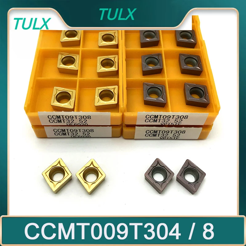 

TULX CCMT009T304 CCMT009T308 Internal Turning Tool Carbide Insert High Quality Lathe ToolCNC Steel Processing Turning Insert