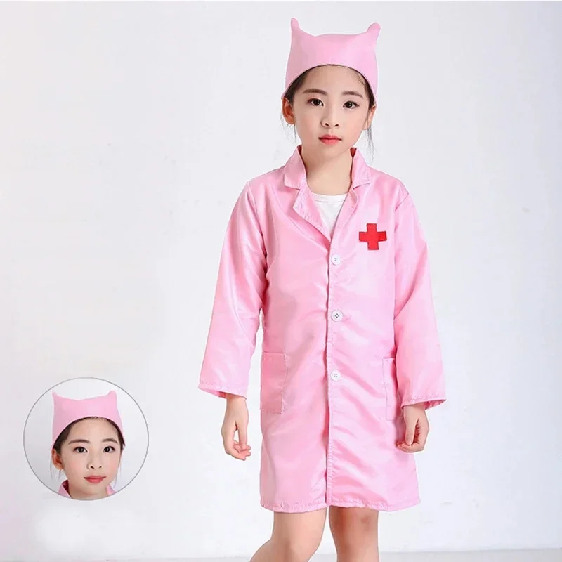 2025 Manteau de Cosplay pour Enfant Garçon et Fille Doux Blanc Rose Performance sur Scène